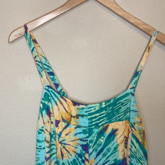 It's Tie Dye Mutilcolor Sleeveless Wide Leg Jumpsuit XL - Picture 4 of 8